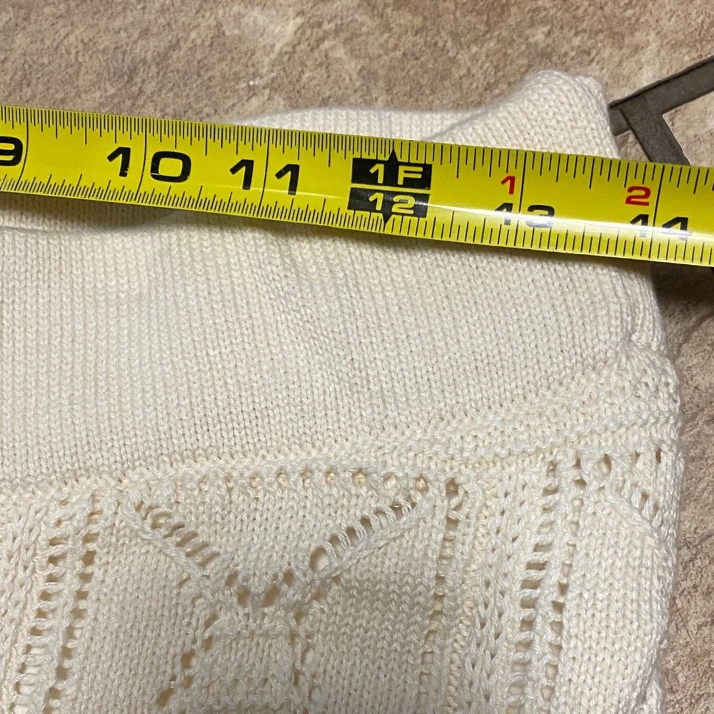 Wide Leg Cream-Colored Pants Chunky Knit Size Medium  NWT Spring Fall - Picture 10 of 14